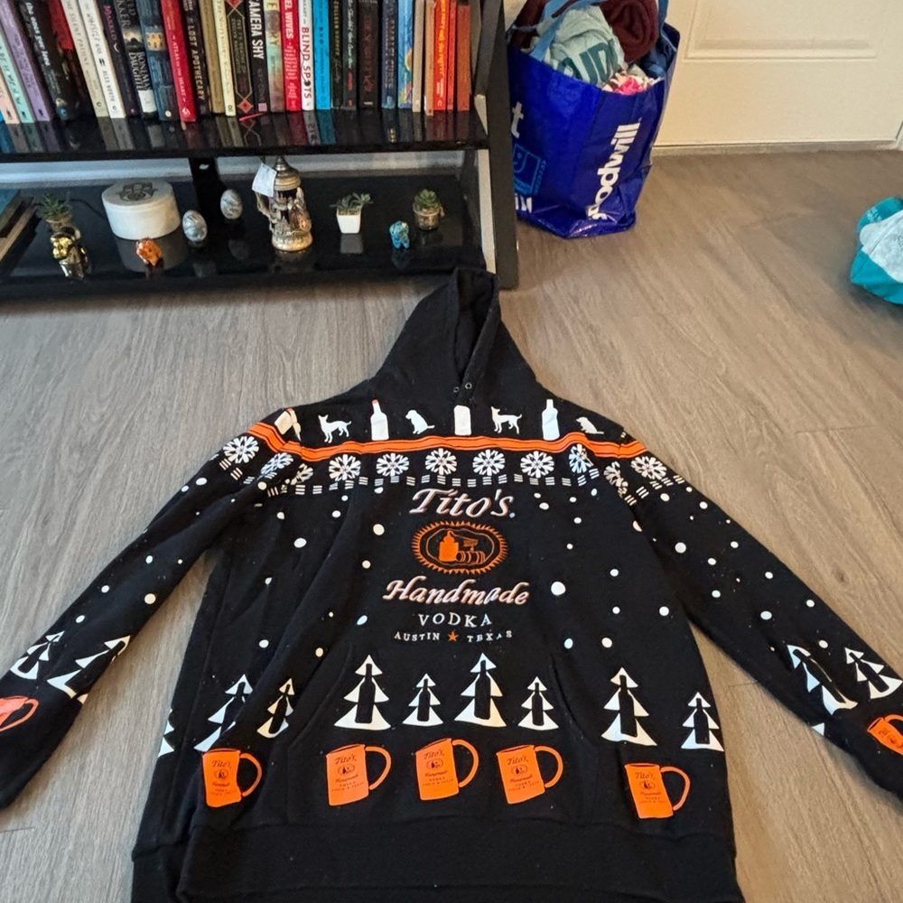 Tito's Handmade Vodka Black and Orange Hoodie